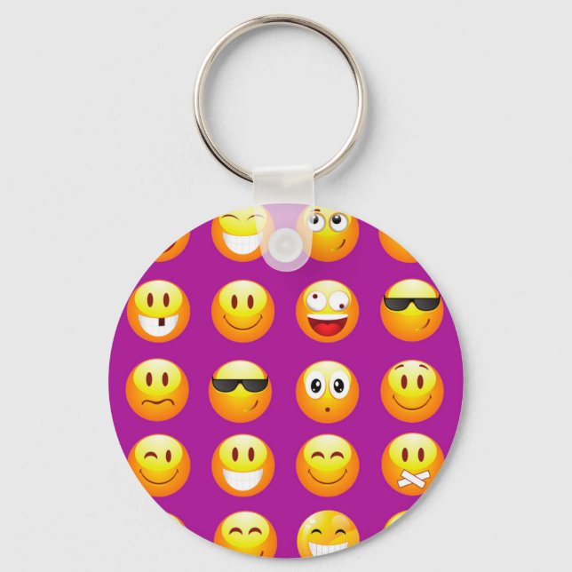 Porte-clés émoticône violette (Recto)