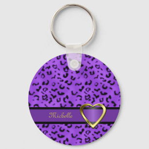 Porte-clés Empreinte de léopard Heart Keychain