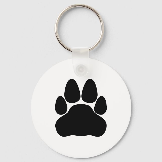 Porte-clés Empreinte de patte de chat noir (Recto)