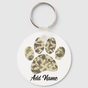 Porte-clés Empreinte de patte de chien Camo