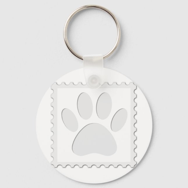 Porte-clés Empreinte de patte de chien coupé (Recto)