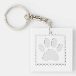 Porte-clés Empreinte de patte de chien coupé