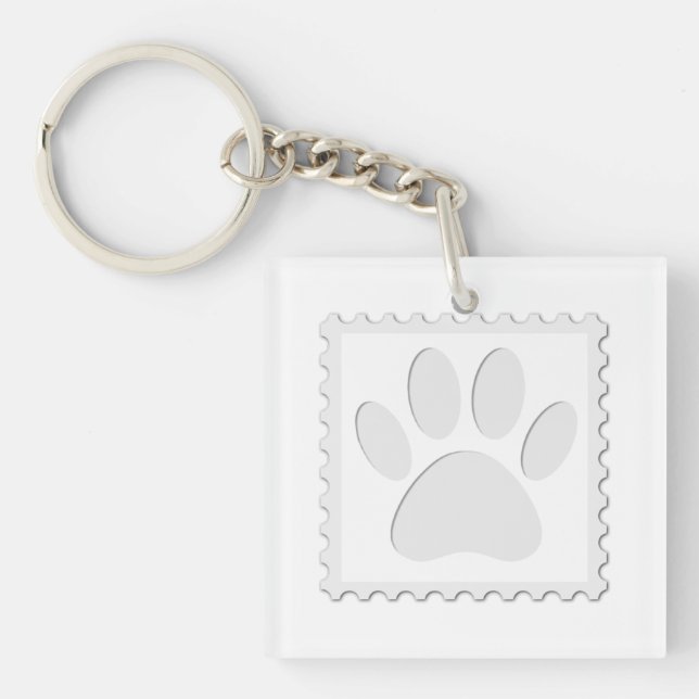 Porte-clés Empreinte de patte de chien coupé (Devant)