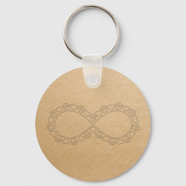 Porte-clés Empreinte de patte de chien d'amour infini (Recto)