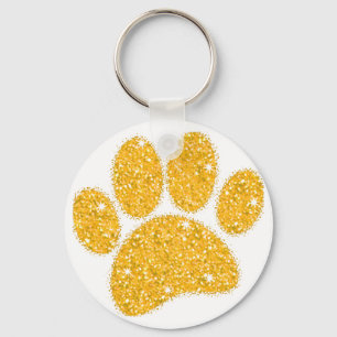Porte-clés Empreinte Gold Parties scintillant Chien
