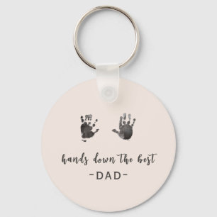 Porte-clés Empreintes à main personnalisées Best Papa
