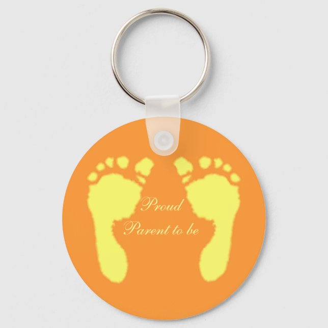 Porte-clés Empreintes bébé (Jaune) (Recto)