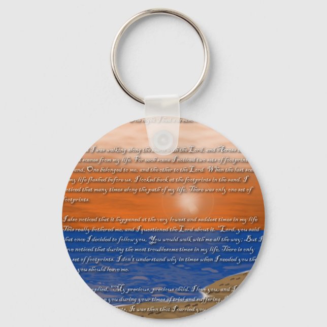 Porte-clés Empreintes dans le poème du sable (Recto)