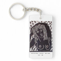 Porte-clés en acrylique à double image 