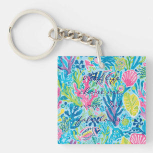 Porte-clés en acrylique au graphisme élégant
