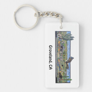 Porte-clés en acrylique avec mosaïque murale à Gro