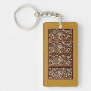 Porte-clés en acrylique avec motif doré