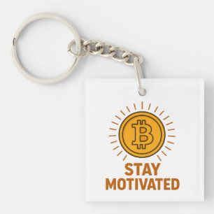 Porte-clés en acrylique Bitcoin pour rester motivé