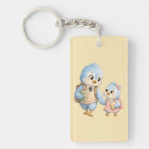 Porte-clés en acrylique Cadeau Frère Oiseau Mignon
