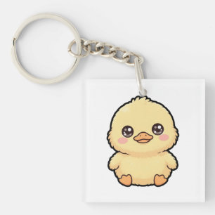Porte-clés en acrylique Caneton Bébé Mignon