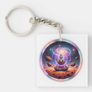 Porte-clés en acrylique Cosmic Meditator