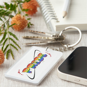 Porte-clés en acrylique Drapeau arc-en-ciel LGBTQ 