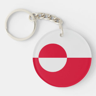 Porte-clés en acrylique Drapeau du Groenland – Con