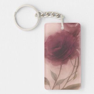Porte-clés en acrylique floral rose poussiéreux vi