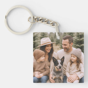 Porte-clés en acrylique pour photo de famille