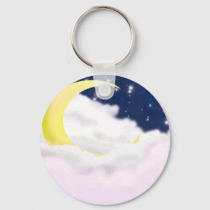 Porte-clés en aluminium Croissant de Lune dans des
