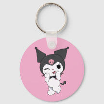 Porte-clés en aluminium double face Kuromi