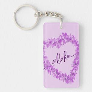 Porte-clés en aquarelle d'orchidée Aloha Lei