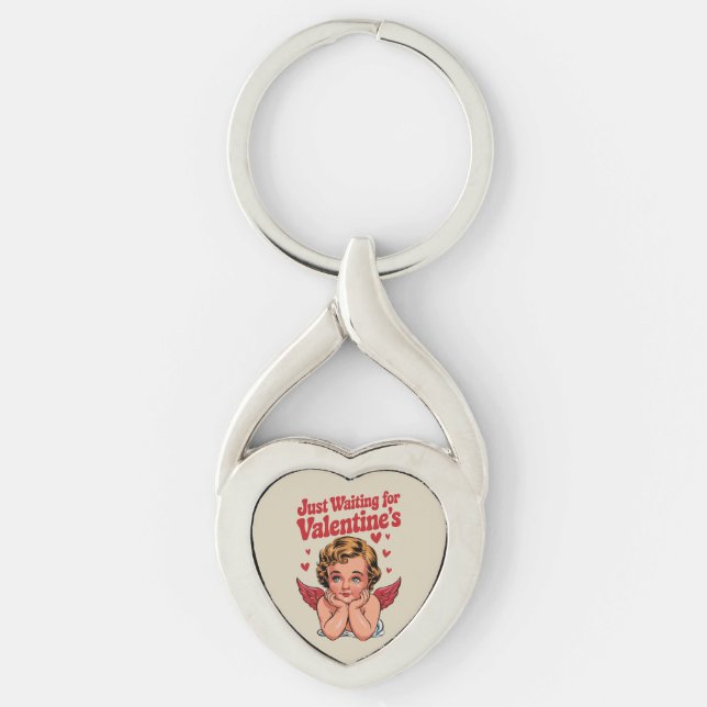 Porte-clés En attendant simplement la Saint-Valentin Bébé Cup (Devant)
