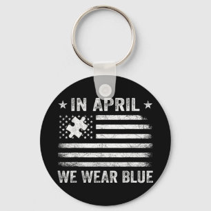 Porte-clés En Avril Nous Portons Bleu Vintage Américain Drape