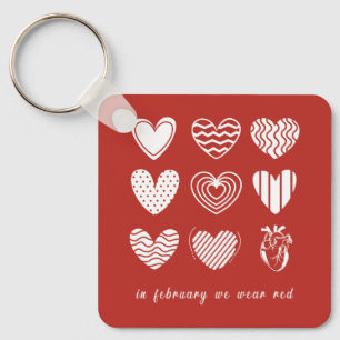 Porte-clés En Février, Nous allons Red Heart Disease Awarenes