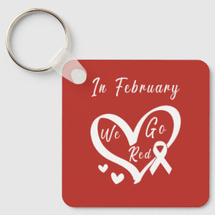 Porte-clés En Février, Nous allons Red Heart Disease Awarenes
