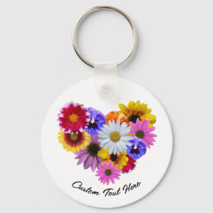 Porte-clés En Fleur - Bouquet Floral En Forme De Coeur