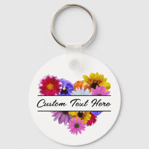 Porte-clés En fleurs - Fleurs en forme de cœur