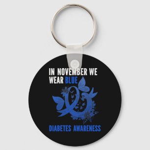 Porte-clés En Novembre Nous Portons Bleu Diabète Sensibilisat
