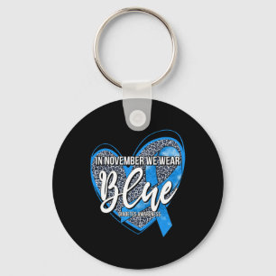 Porte-clés En Novembre Nous Portons Bleu Mois de sensibilisat