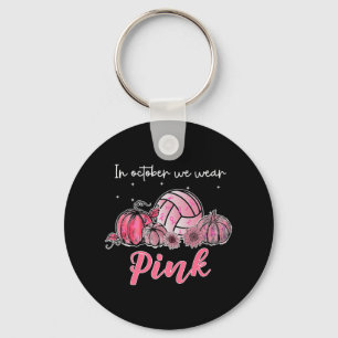 Porte-clés En Octobre Nous Portons Le Volleyball Rose Cancer 