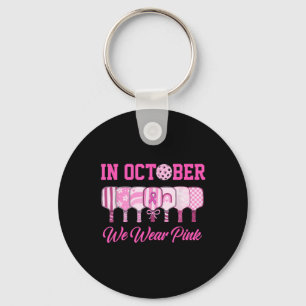 Porte-clés En Octobre Nous Portons Pink Pickleball Cancer Du