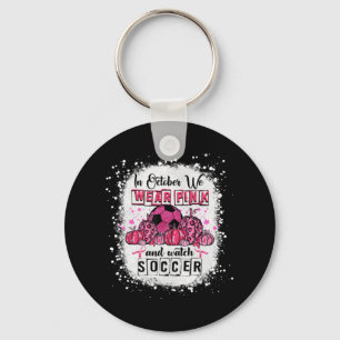Porte-clés En Octobre nous portons rose Soccer Cancer du sein