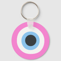 porte-clés en or avec mauvais œil rose