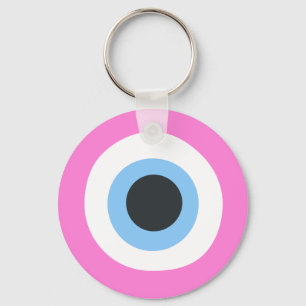 porte-clés en or avec mauvais œil rose