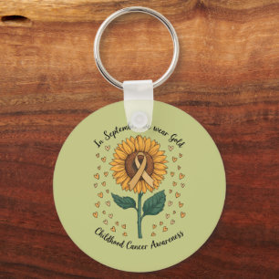 Porte-clés En Septembre, Nous Portons Gold Childhood Cancer A
