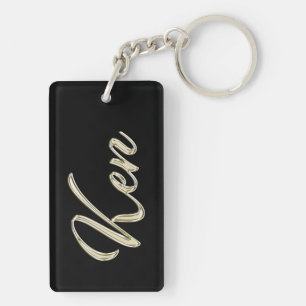 Porte-clés en whitegold avec le nom Ken
