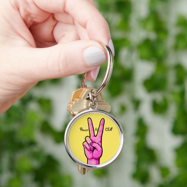 Porte-clés Énergie positive du porte - clé "Peace & Chill" (main)