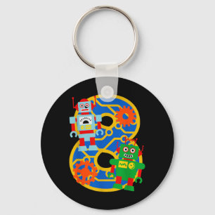 Porte-clés Enfants 8 ans Robot Robotique pour Anniversaire 8