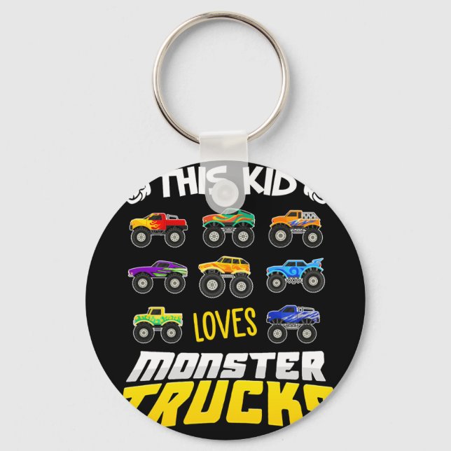 Porte-clés Enfants Cet Enfant Aime Monster Trucks Garçons Et  (Recto)