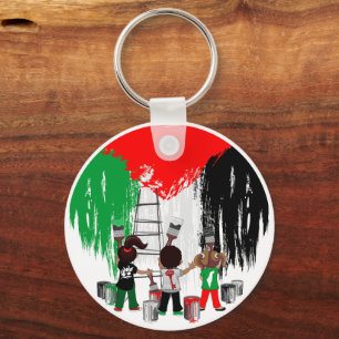 Porte-clés Enfants de Gaza peignant le drapeau de la Palestin