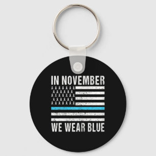Porte-clés Enfants En Novembre Nous Portons Blue Diabetes Sen