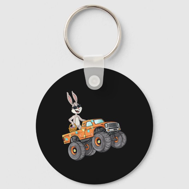 Porte-clés Enfants Pâques Rabbit équitation Monster Camion Fu (Recto)