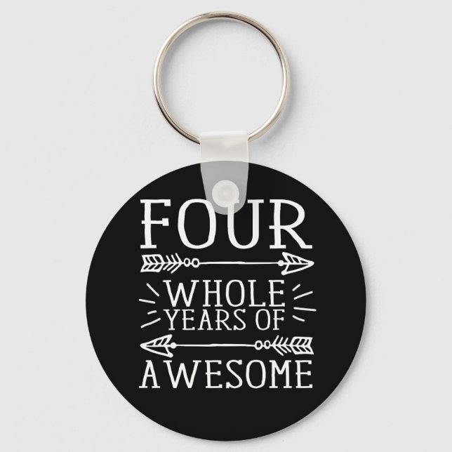 Porte-clés Enfants Quatrième anniversaire garçon, 4 ans anniv (Recto)