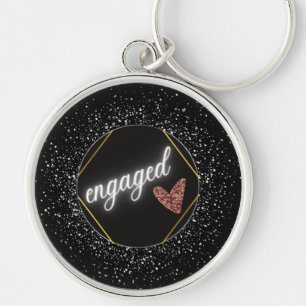 Porte-clés Engaged Glam Black and Silver 